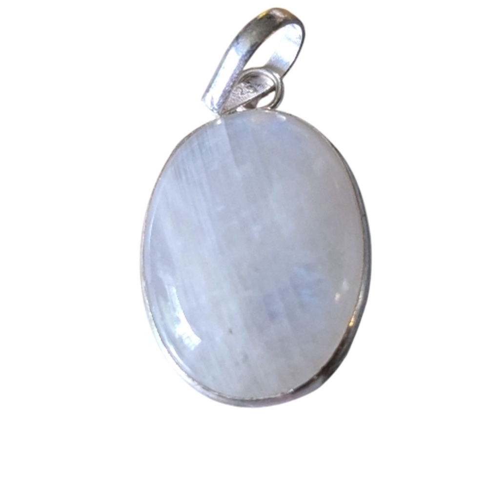 Oval Moonstone Silver Pendant
